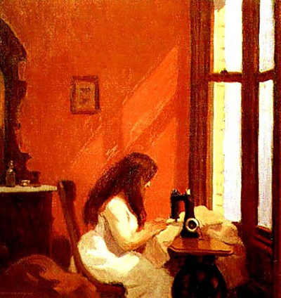 Mädchen mit Nähmaschine Edward Hopper